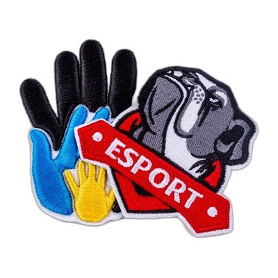 3D puff embroidered patch detail