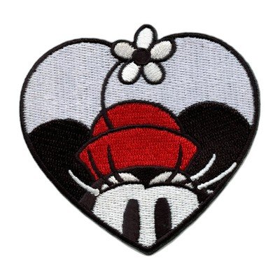 Minnie Mouse heart embroidered iron-on patch