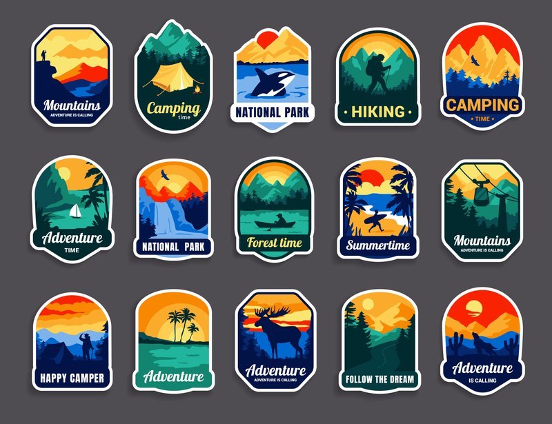 Outdoor Camp Badge example badge artwork, design reference
